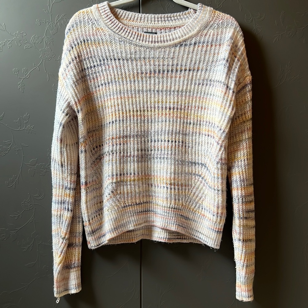 Gap Women’s Knitted Sweater Pastel Colors Blue Pink Yellow Long Sleeve Size S